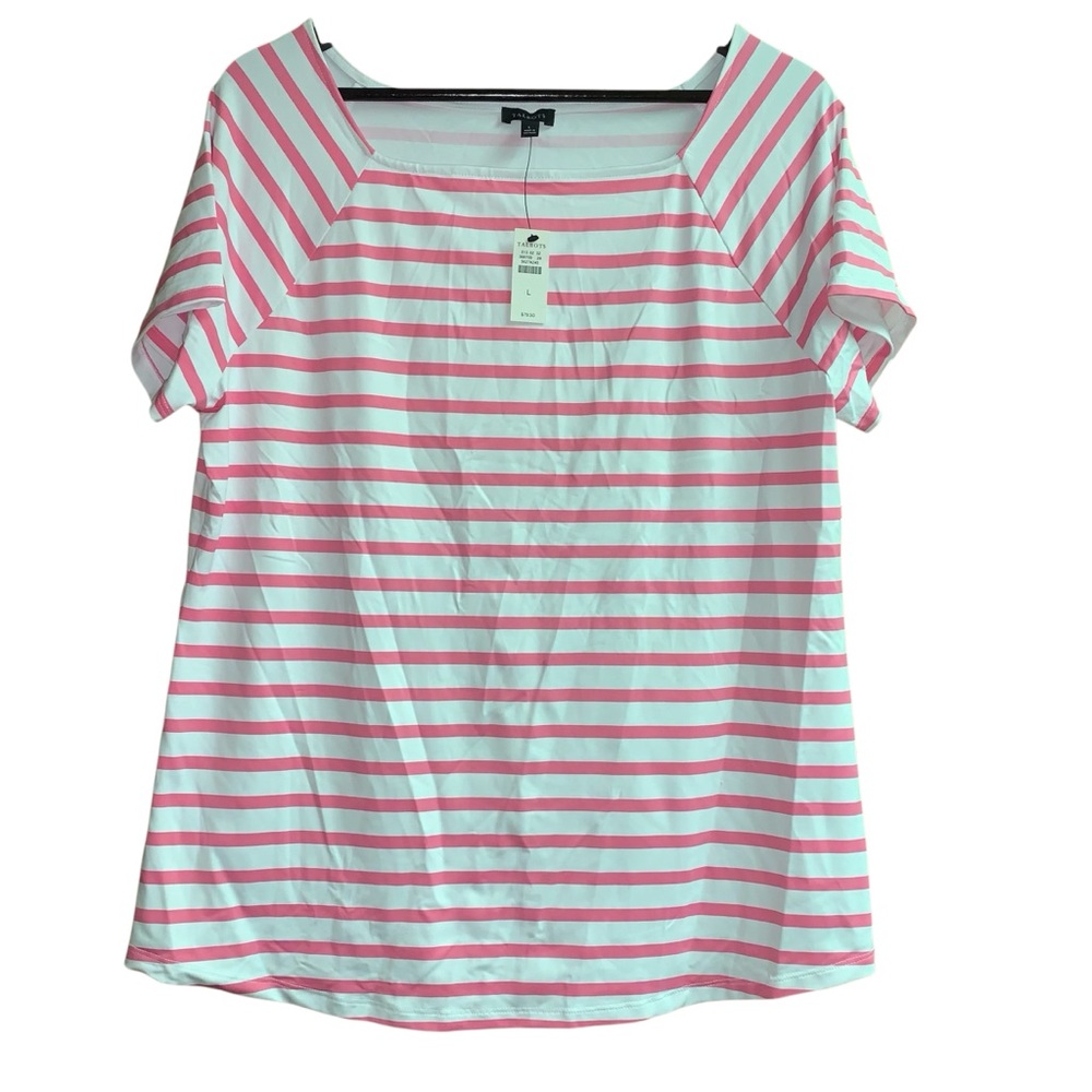 Talbots Pink and White Striped Blouse